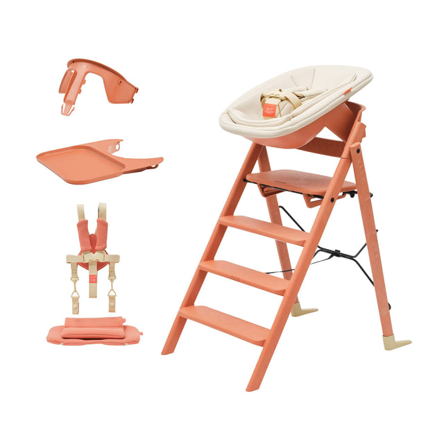 KAOS Klapp Recycled High Chair Complete Bundle - Terracotta Pink
