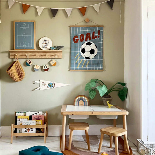 Kid Of The Village Goal Fine Art Print - Blue
