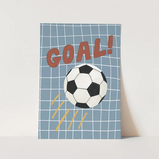 Kid Of The Village Goal Fine Art Print - Blue