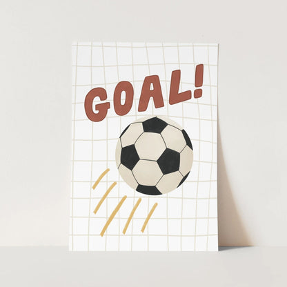 Kid Of The Village Goal Fine Art Print - White