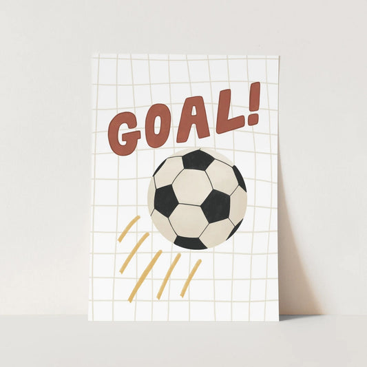 Kid Of The Village Goal Fine Art Print - White