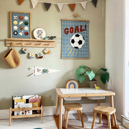 Kid Of The Village Sports Balls Fine Art Print - Blue