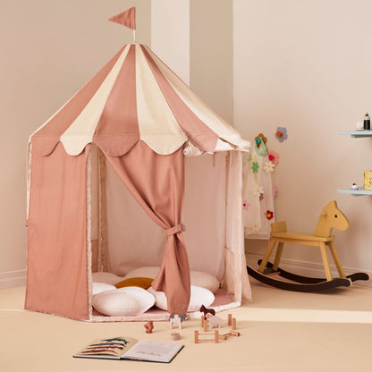 Kids Concept Pavillion Tent Stripe - Dusty Brown
