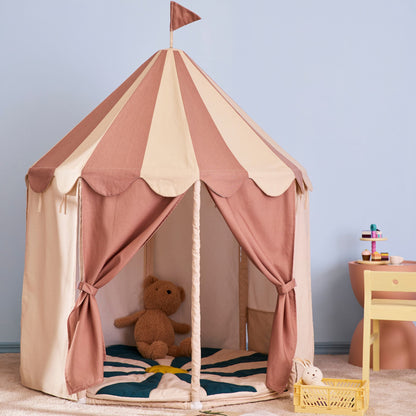 Kids Concept Pavillion Tent Stripe - Dusty Brown