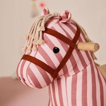 Kids Concept Rocking Horse Mila - Pink Stripe