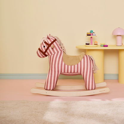 Kids Concept Rocking Horse Mila - Pink Stripe