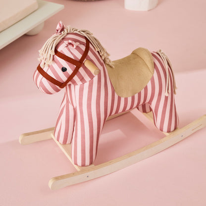 Kids Concept Rocking Horse Mila - Pink Stripe