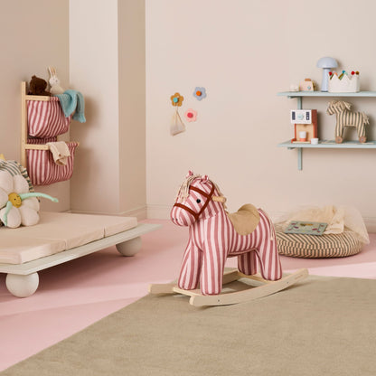 Kids Concept Rocking Horse Mila - Pink Stripe