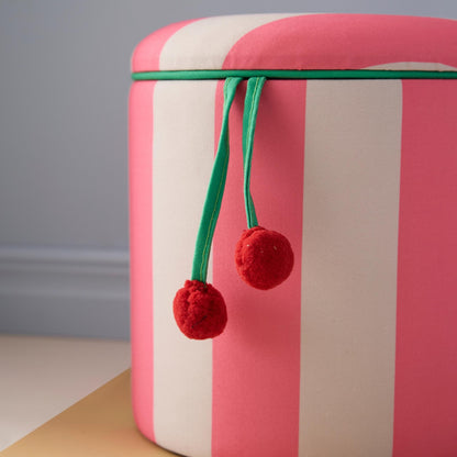 Kids Concept Storage Pouffe Cylinder - Pink