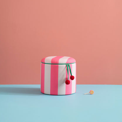 Kids Concept Storage Pouffe Cylinder - Pink