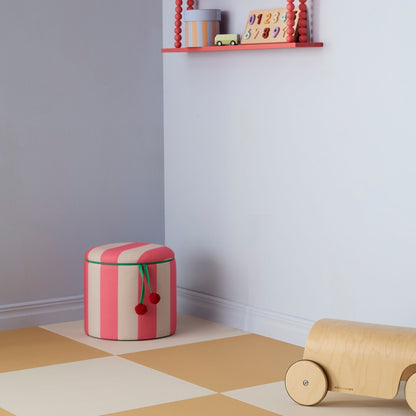 Kids Concept Storage Pouffe Cylinder - Pink