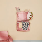 Kids Concept Wall Storage Textile - Stripe Clay Pink