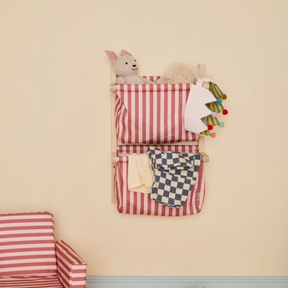 Kids Concept Wall Storage Textile - Stripe Clay Pink