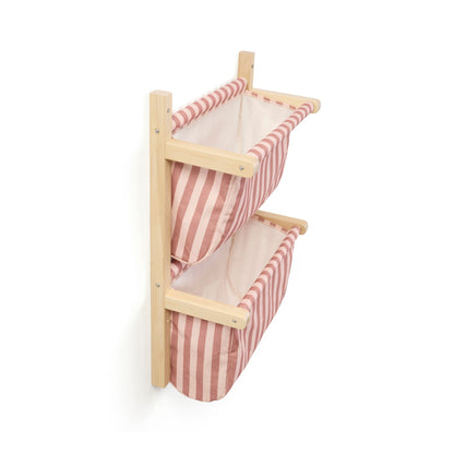 Kids Concept Wall Storage Textile - Stripe Clay Pink