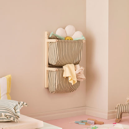 Kids Concept Wall Storage Textile - Stripe Green