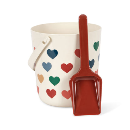 Konges Sløjd Beach Bucket & Shovel - Colourful Hearts