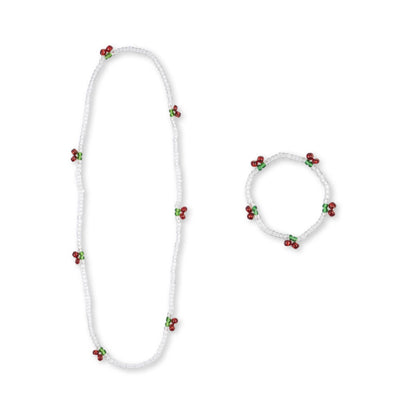 Konges Sløjd Necklace & Bracelet Set - Pearly Cherry