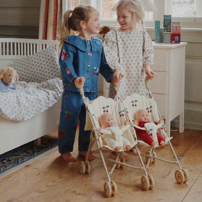 Konges Sløjd Twin Doll Stroller - Cherry