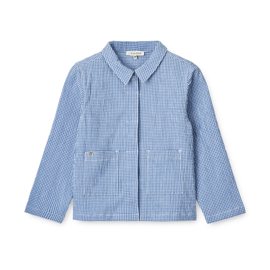 Liewood Kory Seersucker Check Shirt - Y/D Check Riverside / Crisp white