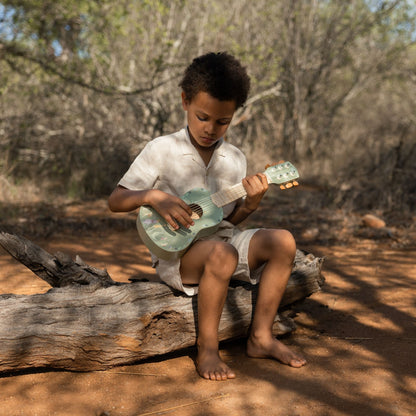 Little Dutch Wooden Green Guitar - Safari Friends