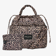 Tiba + Marl Large Luna Drawstring Stroller Bag - Leopard Print
