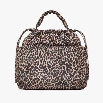 Tiba + Marl Large Luna Drawstring Stroller Bag - Leopard Print