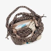 Tiba + Marl Large Luna Drawstring Stroller Bag - Leopard Print