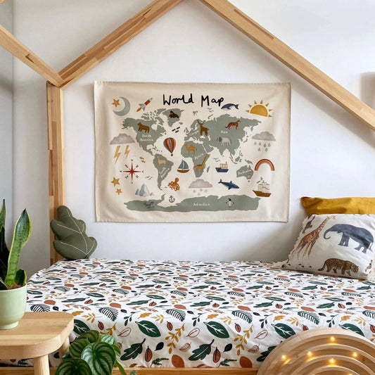 Kid Of The Village World Map Wall Hanging - Large