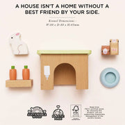 Le Toy Van Bunny & Guinea Pig Set with sustainable wood hutch, feeding bowl, carrots, and toy pets for imaginative play and empathy development. 