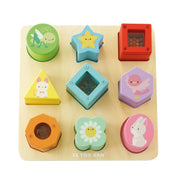 Le Toy Van Rainbow Sensory Shape Sorter is a wooden