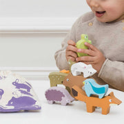 Le Toy Van Woodland Stacking Animals wooden toy set with fox, rabbit, hedgehog, bear, mouse, tortoise, squirrel, deer, and bird for toddlers. 