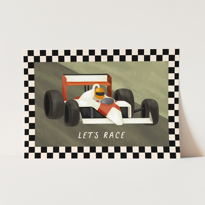 Kid of the Village Let's Race Fine Art Print