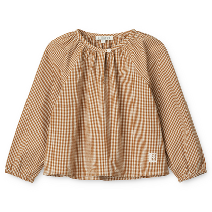 Liewood Alfa Blouse Shirt - Y/D Check Golden Caramel/Sandy