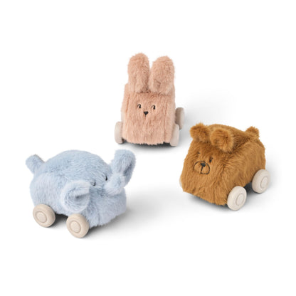 Liewood Ansel Plush Car 3-Pack - Pale Tuscany Mix