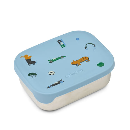 Liewood Arthur Printed Lunchbox - Fun / Beach Blue