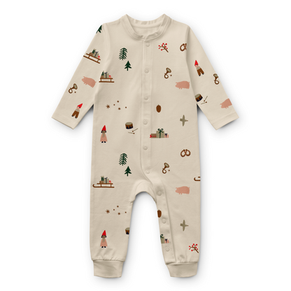 Liewood Birk Printed Christmas Pyjamas Jumpsuit - Holiday/Sandy