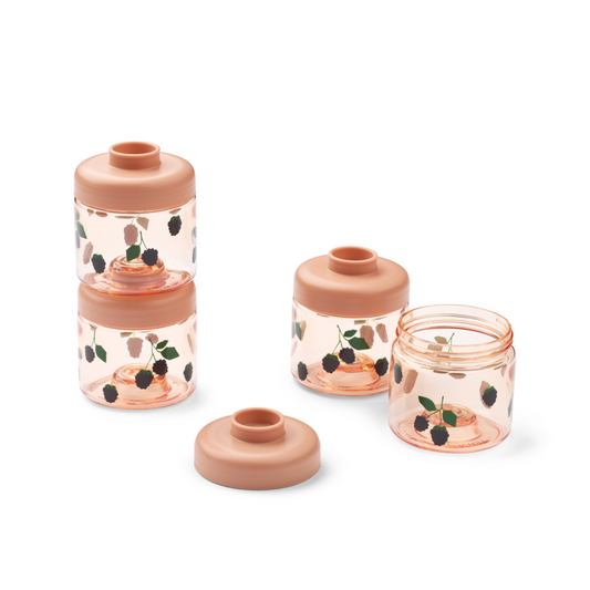 Liewood Dominique Baby Food Tritan Pots 4 Pack - Berry / Pale Tuscany