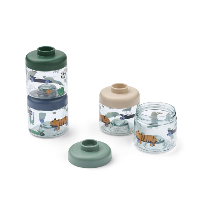 Liewood Dominique Baby Food Tritan Pots 4 Pack - Fun / Beach Blue