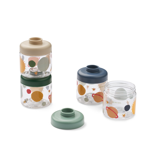 Liewood Dominique Baby Food Tritan Pots 4 Pack - Universe / Classic Navy