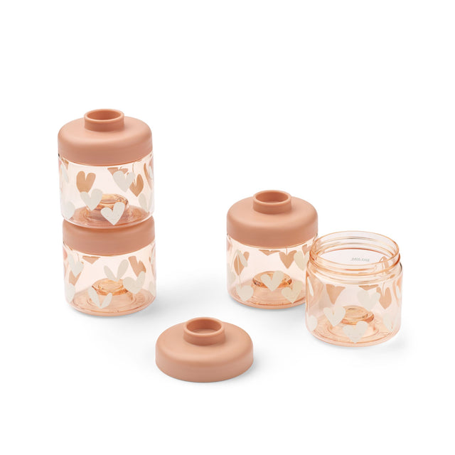 Liewood Dominique Baby Food Tritan Pots 4 Pack - Sweethearts / Pale Tuscany