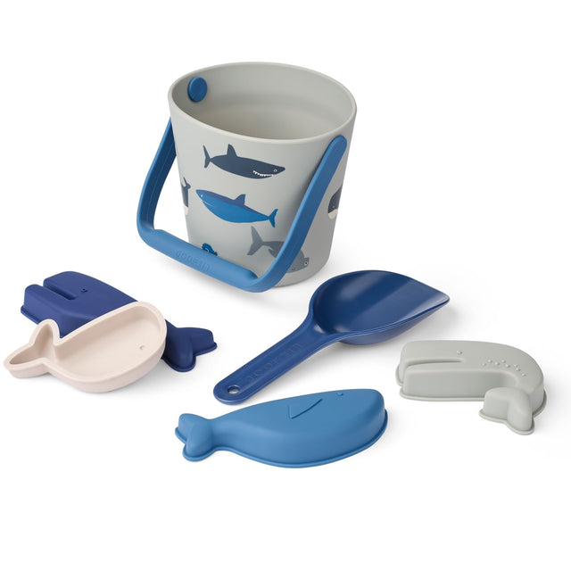 Liewood Gilma Shark Beach Set - Shark / Dove Blue