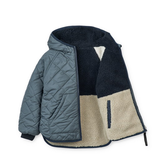 Liewood Jackson Reversible Jacket - Whale Blue / Multi Mix