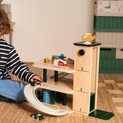 Liewood Jordy Wooden Multi Play Parking Tower - Beach Blue Multi Mix