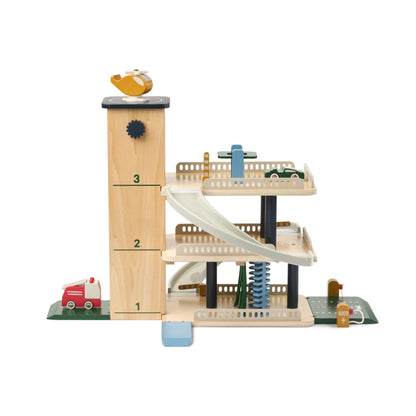Liewood Jordy Wooden Multi Play Parking Tower - Beach Blue Multi Mix