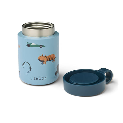 Liewood Kiani Printed Food Jar - Fun / Beach Blue