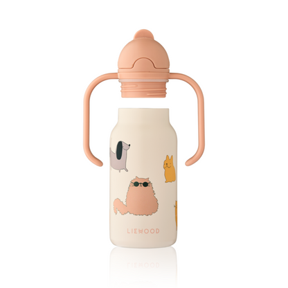 Liewood Kimmie Water Bottle 250 ml - Cats and Dogs / Sandy