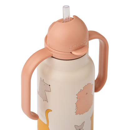 Liewood Kimmie Water Bottle 250 ml - Cats and Dogs / Sandy