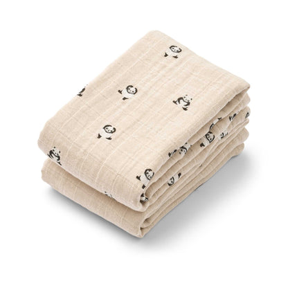 Liewood Lewis Muslin Cloth 2 Pack - Mini Panda / Sandy Mix