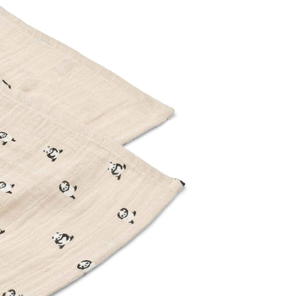 Liewood Lewis Muslin Cloth 2 Pack - Mini Panda / Sandy Mix