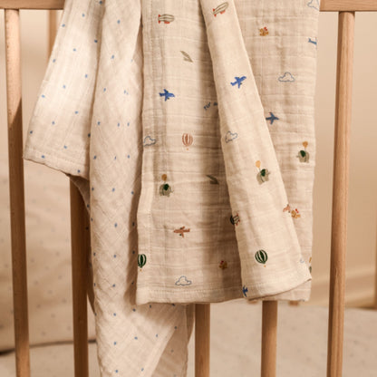 Liewood 2-Pack Lewis Muslin Cloth - Star / Flying Mix